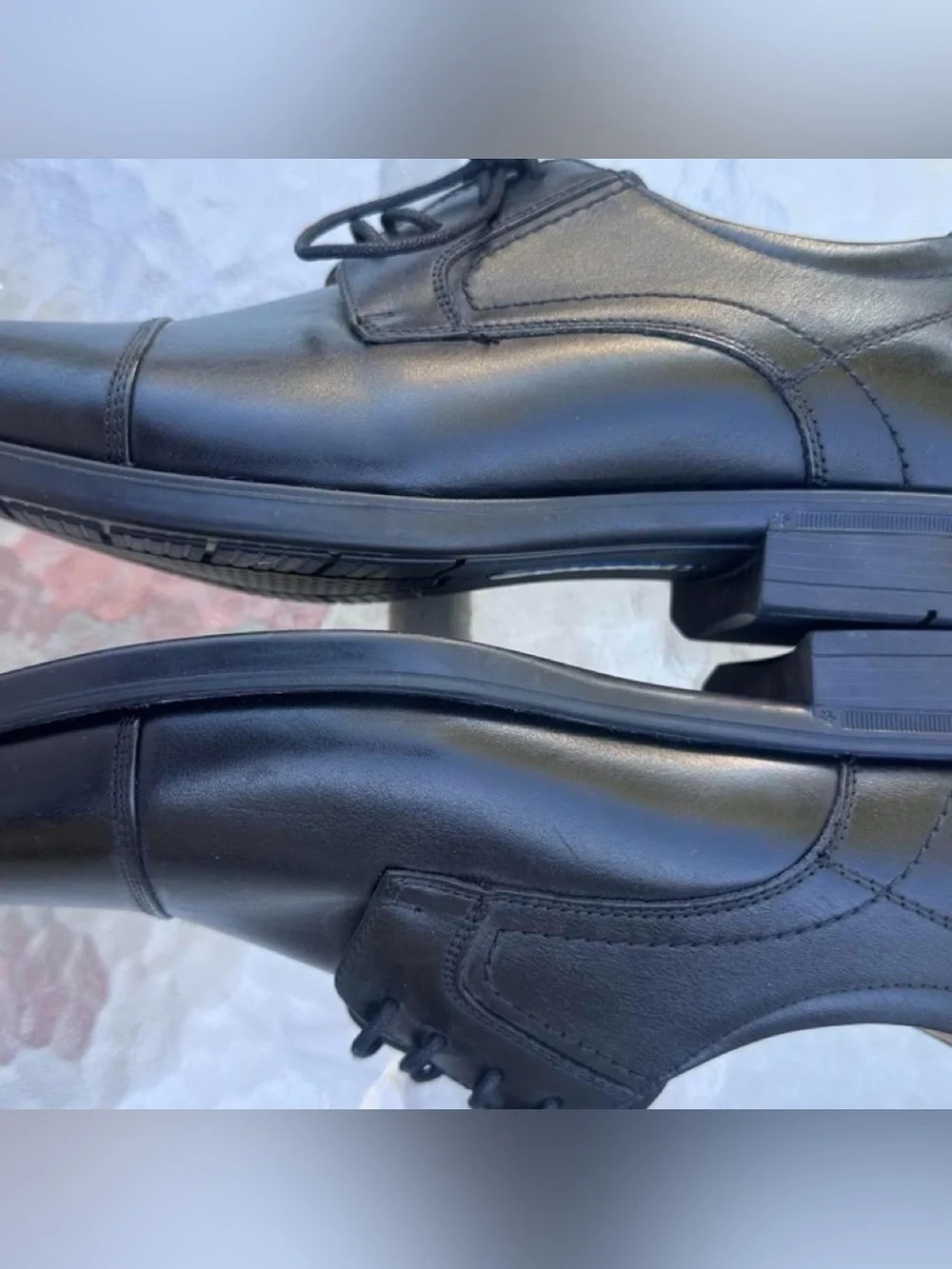 Florsheim Black Leather Cap-Toe Derby Shoes
